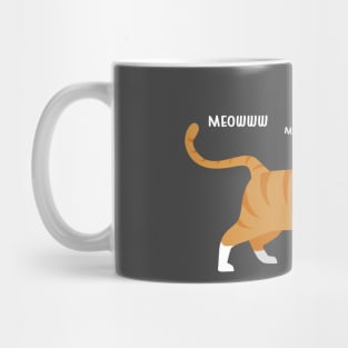 cat orange cute vector cartoon meow Mug